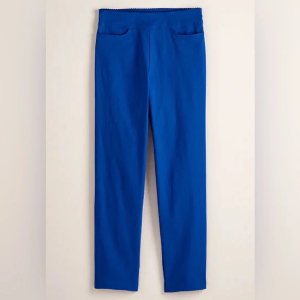 PETALURA Women's Vibrant Blue Straight Leg Pants - Picture 1 of 13